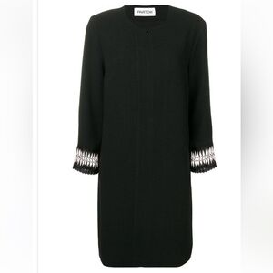 Partow MSRP $1195 Black Laurie Black Cut-Out Tear Drop Lace Cuff Shift Dress 6